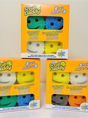 NEW 3 Boxes of 8 Count Scrub Daddy Scratch-Free Sponges Variety Pack-24 count